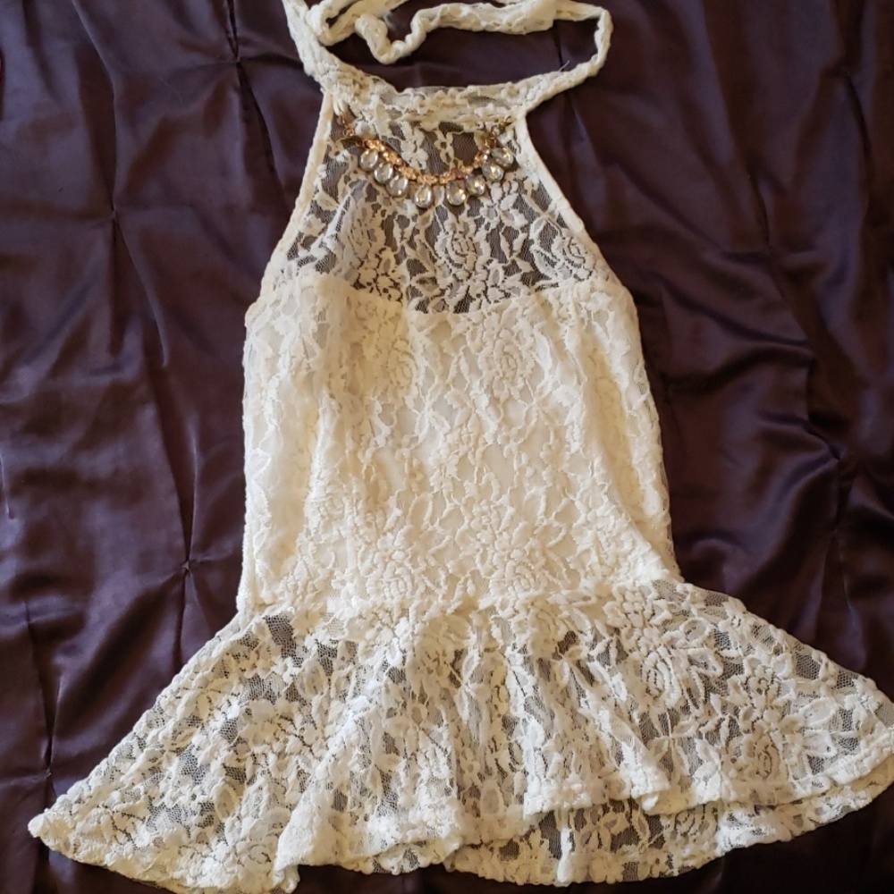 White Lace Halter Top